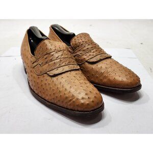Hutton North Hampton Lefcourt Full Quill Slip On Loafers #46509 Tan Size 8.5